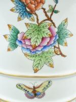 Herendi Viktória mintás körmös mini váza, kézzel festett, jelzett, kopott, m:18cm, d:20,5cm