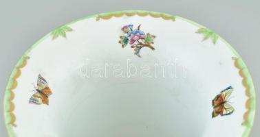 Herendi Viktória mintás körmös mini váza, kézzel festett, jelzett, kopott, m:18cm, d:20,5cm