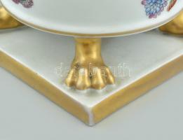 Herendi Viktória mintás körmös mini váza, kézzel festett, jelzett, kopott, m:18cm, d:20,5cm