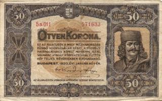 1913-1923. Kis korona tétel 20K piros "Deutschösterreich" fny-sal, 1K, 10K, 20K (2x), 50K ...