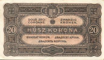 1913-1923. Kis korona tétel 20K piros "Deutschösterreich" fny-sal, 1K, 10K, 20K (2x), 50K ...