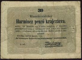 1849. 30kr "Kossuth-bankó" T:III