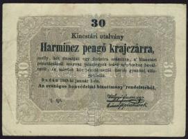 1849. 30kr "Kossuth-bankó" T:III+