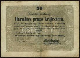 1849. 30kr "Kossuth-bankó" "*"-gal T:III