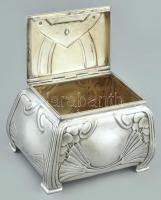 Ezüst (Ag) Jugendstil / szecessziós cukordoboz. Jelzett. Apró sérüléssel (lyuk). nettó: 365g, 13x10x...