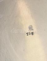 Ezüstözött alpakka teáskanna, jelzett, kopott, m:17cm