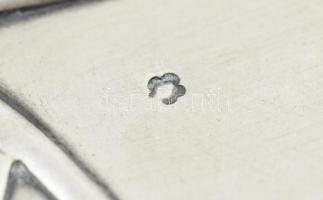 Ezüst (Ag) Szecessziós dísztálca. Nemesi koronával és monogrammal, jelzett, 24x19cm, nettó:269g