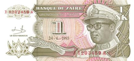 Kongó-Zaire 1985-1995. 10 klf bankjegy T:I