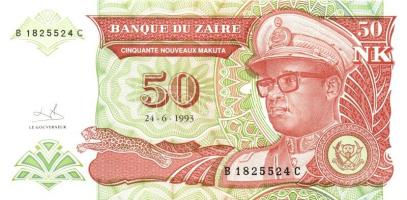 Kongó-Zaire 1985-1995. 10 klf bankjegy T:I