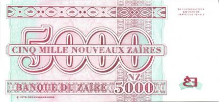 Kongó-Zaire 1985-1995. 10 klf bankjegy T:I