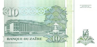 Kongó-Zaire 1985-1995. 10 klf bankjegy T:I