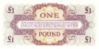 Nagy-Britannia 1950-es, 60-as, 70-es évek katonai bankjegyek 6 klf T:I