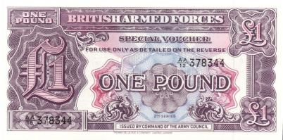 Nagy-Britannia 1950-es, 60-as, 70-es évek katonai bankjegyek 6 klf T:I