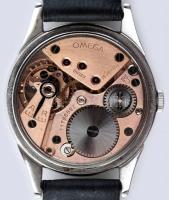Omega 265, férfi, mechanikus, karóra, bőr szíjjal, 1947 körül, működik, eredeti koronával, szép álla...