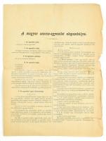 1878 A Magyar Színész-Egyesület Alapszabályai 4 p beszakadásokkal