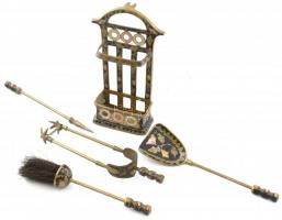 Réz mini kandallókészlet, kopott m:33cm