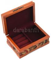 Taxtil díszítéses ékszeres doboz, 13x9x7cm