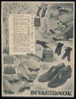 cca 1930 Magyar Divatcsarnok képes árjegyzéke, rajta kesztyűkkel és cipőkkel, kartonra kasírozva, 25x19 cm