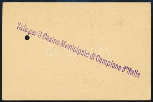 1938 Éves névre szóló belépő a san remoi kaszinóba