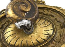 2db bronz falikar, sérült, gyertyaizzós kivitelben, E14-es LED-es izzóval. 25x19cm