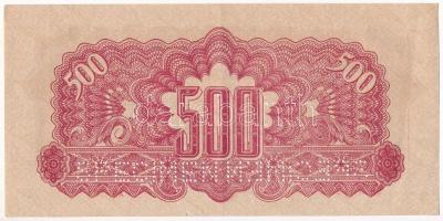 Csehszlovákia 1944. 500K "SPECIMEN" perforációval T:II
Czechoslovakia 1944. 500 Korún wit...