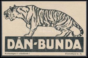 cca 1920-1940 Dán-bunda, illusztrált reklám nyomtatvány, kartonra kasírozva, 8x12 cm