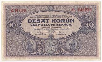 Csehszlovákia 1927. 10K T:III ly. Czechoslovakia 1927. 10 Korun C:F holes Krause P#20