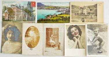 Kb. 152 db RÉGI századfordulós motívum képeslap vegyes minőségben: üdvözlőlapok, városok, motívumok,...