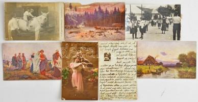 Kb. 152 db RÉGI századfordulós motívum képeslap vegyes minőségben: üdvözlőlapok, városok, motívumok,...