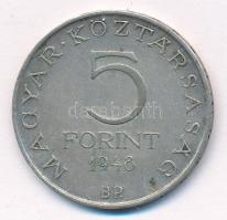 1948. 5Ft Ag "Petőfi" T:2 patina Adamo EM1