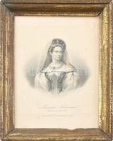 cca. 1846 A. H. Payne acélmetszete. Alexandra Fjodorovna, Poroszországi Charlotte (1798-1860) orosz cárnő, I. Miklós cár felesége és II. Sándor cár édesanyja ritka portréja. Üvegezett fakeretben, 20x14cm