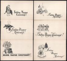 Jelzés nélkül: Boldog karácsonyt! 18 db kártya, tus, papír, 10×16 cm