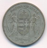 1930. 5P Ag "Horthy jobbra" T:3 patina
Adamo P8
