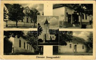 1947 Somogyszil, Községháza, üzletek. Fehér István kiadása (EK)
