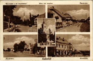 1948 Kadarkút, Református templom, Római katolikus templom, István utca, Árpád utca, Posta (EK)