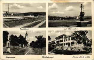 1939 Máriabesnyő (Gödöllő), vasútállomás, Szűz Mária szobor, Kegytemplom, Salvator nővérek zárdája (Rb)