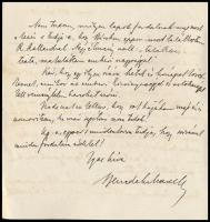 1927 Benedek Marcell (1885-1968) autográf levele ismeretlen hölgy írópalántának, aki írásairól tanác...