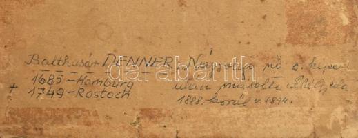 Rhé Gyula. (1871-1936): Nápolyi nő. Balhasár Denner után. Olaj, karton. 27x18 cm kis sérüléssel