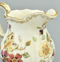 Zsolnay pillangó mintás 6 személyes mokkás készlet. Kézzel festett, jelzett, apró kopásokkal, egyik ...