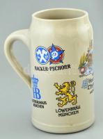 1l-es kerámia díszkorsó a müncheni Oktoberfestről, jelzés nélkül, m:19,5cm