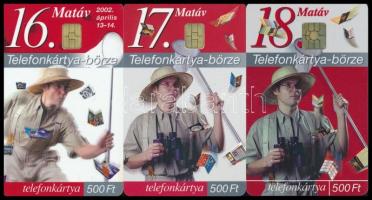 2002-2003 MATÁV 3 db klf telefonkártya-börze, 2 db 5000 és 1 db 10 000 példányos, jó állapotban