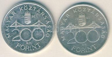 1992-93. 200Ft Ag "MNB" (2x) T:2