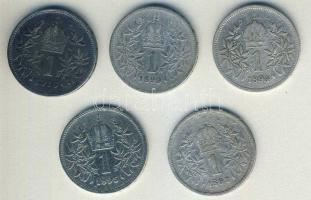 Ausztria 1893-1916. 1K Ag (5x) T:3,3-
