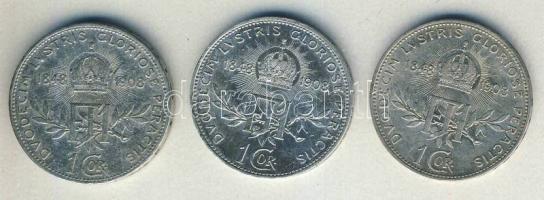 Ausztria 1908. 1K Ag (3x) T:3