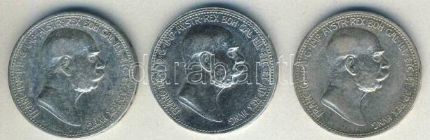 Ausztria 1908. 1K Ag (3x) T:3