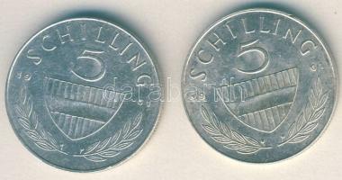 Ausztria 1961. 5Sch Ag (2x) T:2/3