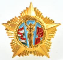 1984. "Április Negyedike Érdemrend" aranyozott, zománcozott bronz szalagsáv miniatűr (17mm) T:1-  Hungary 1984. "Order of Merit of April Fourth" service ribbon miniature (17mm) C:AU