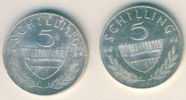 Ausztria 1966. 5Sch Ag (2x) T:2/3