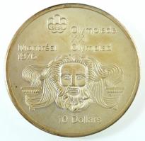 Kanada 1974. 10$ Ag "Montreali olimpia - Zeusz fej" T:BU kis patina Canada 1974. 10 Dollars Ag "Montreal Olympic Games - Head of Zeus" C:BU small patina Krause KM#93