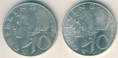 Ausztria 1957. 10Sch Ag (2x) T:2